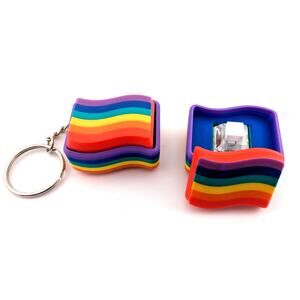 Pride Rainbow Flat Fidget Clicker Keychain